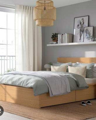 letto matrimoniale malm con 4 cassettoni