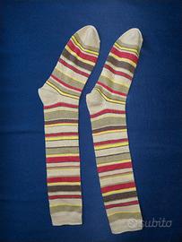 Calzini lunghi alti a strisce unisex taglia unica 