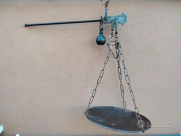 Antica bilancia stadera portata 15 kg peso ghisa