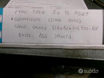 Compressore clima cyvic tipe r 2.0 tb k20c1