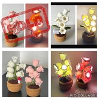 Campanelli all’uncinetto con lucine led - bianchi