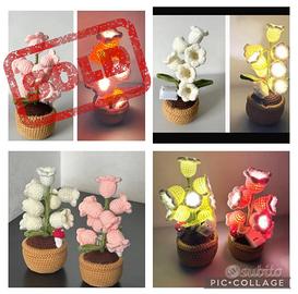 Campanelli all’uncinetto con lucine led - bianchi