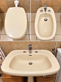 WC, bidet, lavandino con rubinetteria 