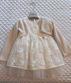 Vestito del battesimo con scaldacuore+scarpine
