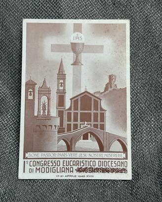 Rara cartolina I Congr Eucaristico Modigliana 1940