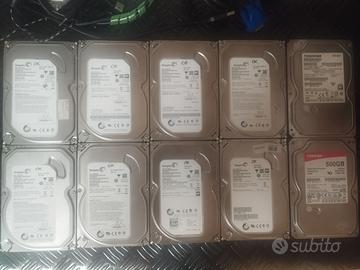 Lotto 10 hard disk 500gb perfettamente funzionanti