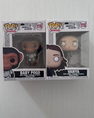 Lotto 2 funko pop umbrella academy pogo vanya