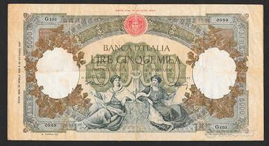 Banconota lire 5000 del 23.04.1948