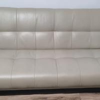 DIVANO LETTO 3 POSTI BEIGE 2 CUSCINI