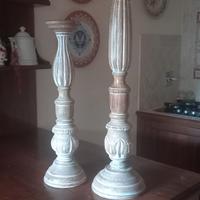 candelabri in legno indiani