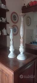 candelabri in legno indiani