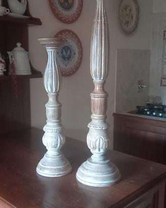 candelabri in legno indiani