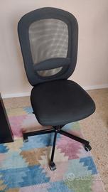 Sedia da ufficio con rotelle regolabile nera