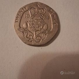 Moneta UK/Regno Un. 20 Pence  1984  Regina E.