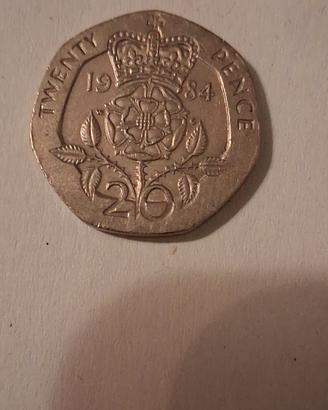 Moneta UK/Regno Un. 20 Pence  1984  Regina E.
