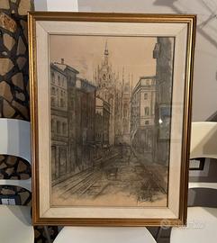 Dipinto disegno Duomo di Milano