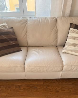 Divano e poltrona in vera pelle Natuzzi