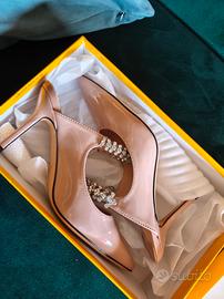 scarpe da cerimonia tacco 11 beige strass