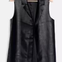 Gilet / giacca smanicata in similpelle nero