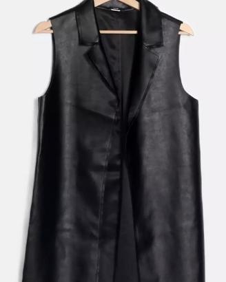 Gilet / giacca smanicata in similpelle nero