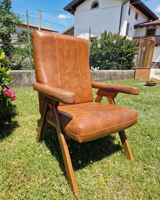 Poltrona Reclinabile Vintage, Anni '50