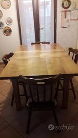 Tavolo legno massello con sedie