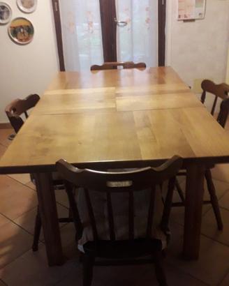 Tavolo legno massello con sedie