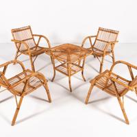 Set  in rattan design italiano anni '70