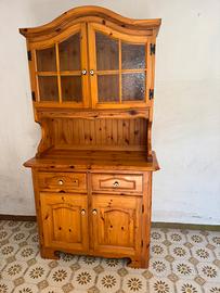 Credenza vetrinetta in pino russo