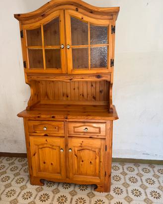 Credenza vetrinetta in pino russo