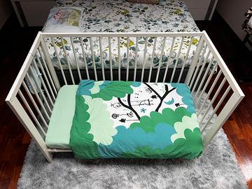 Lettino Ikea Gulliver + materasso + 2 completi