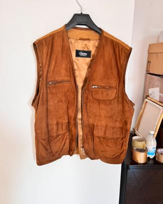 Giacca uomo senza maniche taglia 54 beige