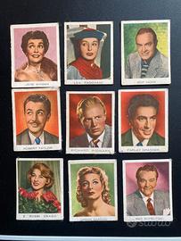 LOTTO DI 9 FIGURINE ATTORI FAMOSI DI HOLLYWOOD