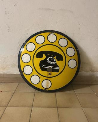 Targa/Insegna smaltata SIP telefono anni 60
