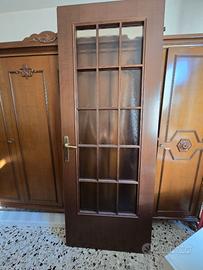 Porta da interno-doppio battente in legno e vetro