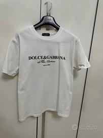 T-shirt bianca dolce & gabbana logo frontale M/L