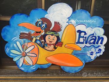 Cicogna annuncio nascita sagome in legno