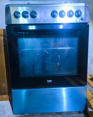 Cucina a Gas 4 Fuochi Beko con Forno Elettrico Ven