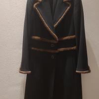 cappotto pura lana vergine con inserti in vero vis
