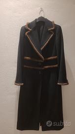 cappotto pura lana vergine con inserti in vero vis