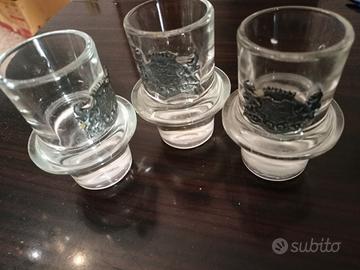 e bicchierini con stemma in peltro