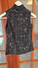 sottogiacca /top  taglia media nero/argento