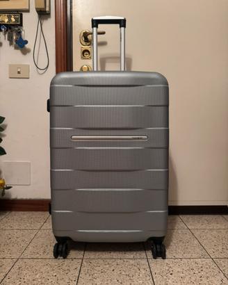 valigia trolley samsonite rigida argento 4 ruote