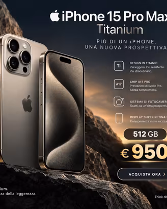 📱 iPhone 15 Pro Max – Titanio Naturale – 512 GB