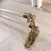 Portasciugamani doppio da bagno 1900 ottone vetro