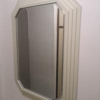 Specchio elegante cornice legno bianco 81x59 cm