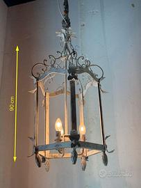 Coppia lanterne / lampadari da esterno in ferro