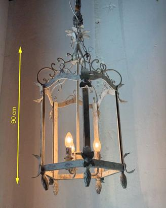 Coppia lanterne / lampadari da esterno in ferro