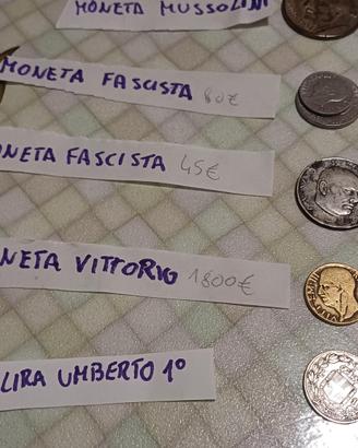 monete vittorio Emanuele Mussolini Umberto 1