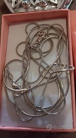 Set n.2 collane "Snake" Unisex cm60cad. ARGENTO925
